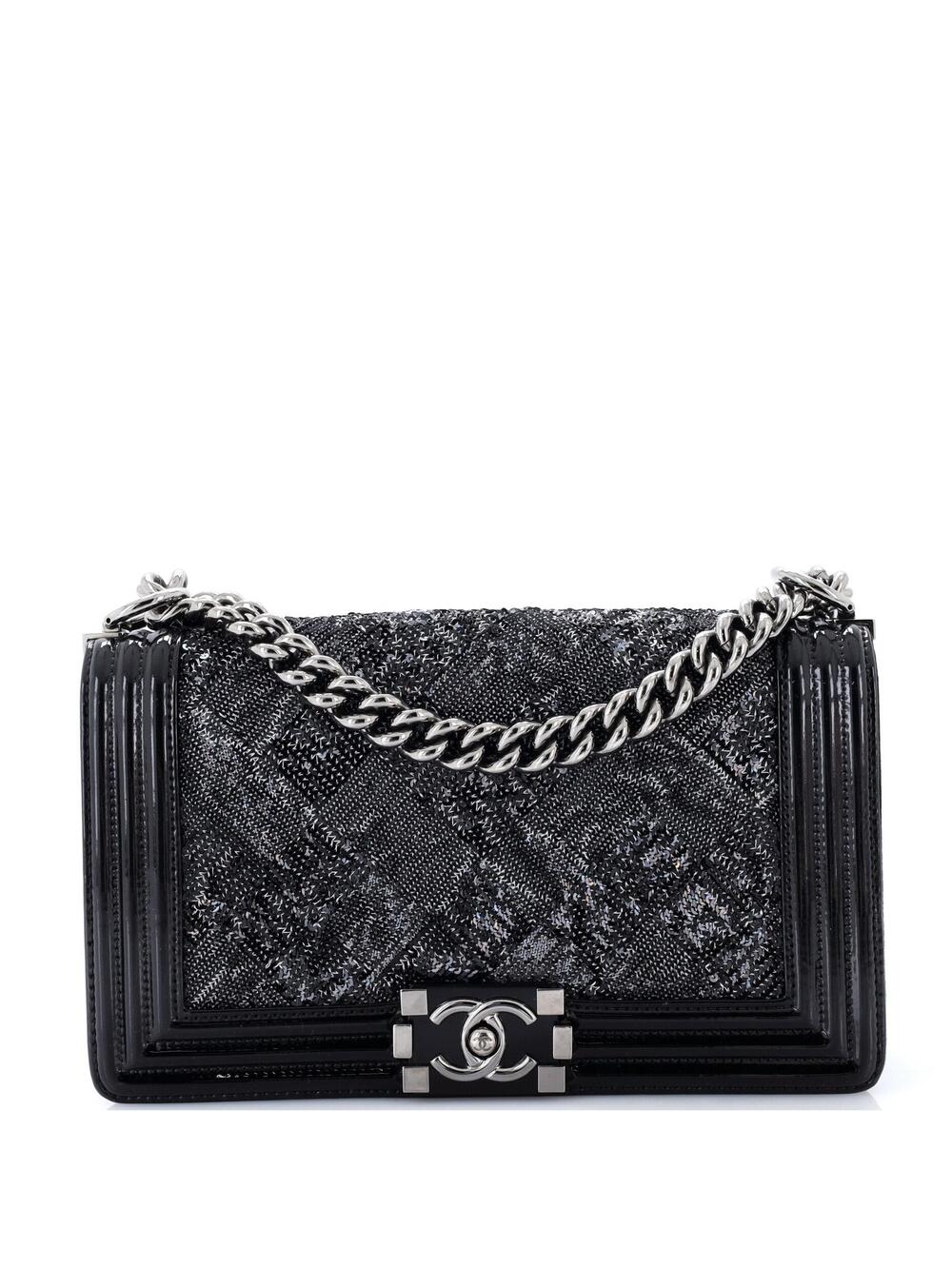 Chanel Boy Flap Bag Sequin With Patent #327307C43B